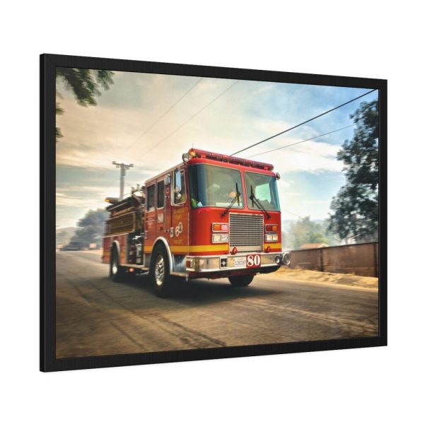 93855-45.jpg Speeding Fire Truck Framed Poster