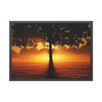 Sunrise Tree Silhouette Nature Framed Poster - Image 5