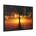 Sunrise Tree Silhouette Nature Framed Poster - Image 6