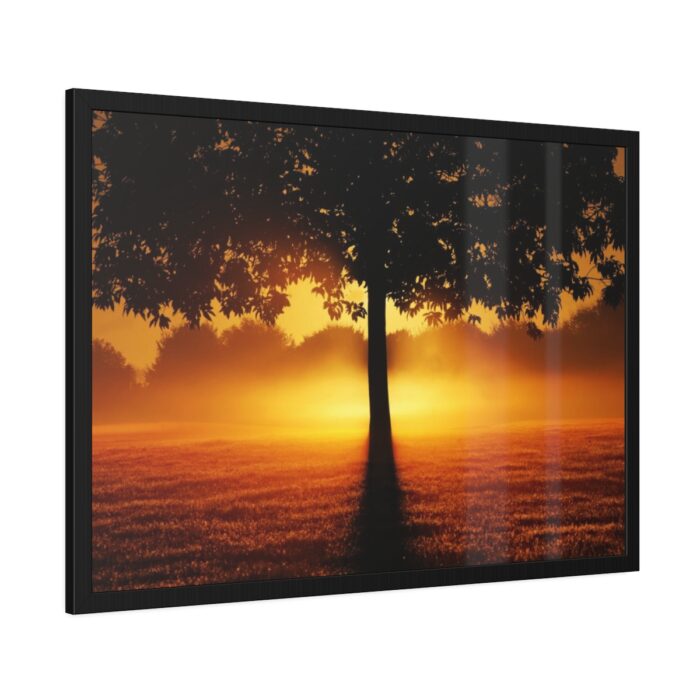 Sunrise Tree Silhouette Nature Framed Poster - Image 6
