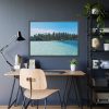 93855-539.jpg Boat Moored at an Island Framed Poster