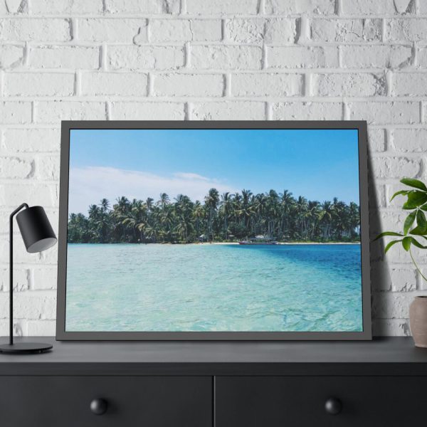 93855-540.jpg Boat Moored at an Island Framed Poster