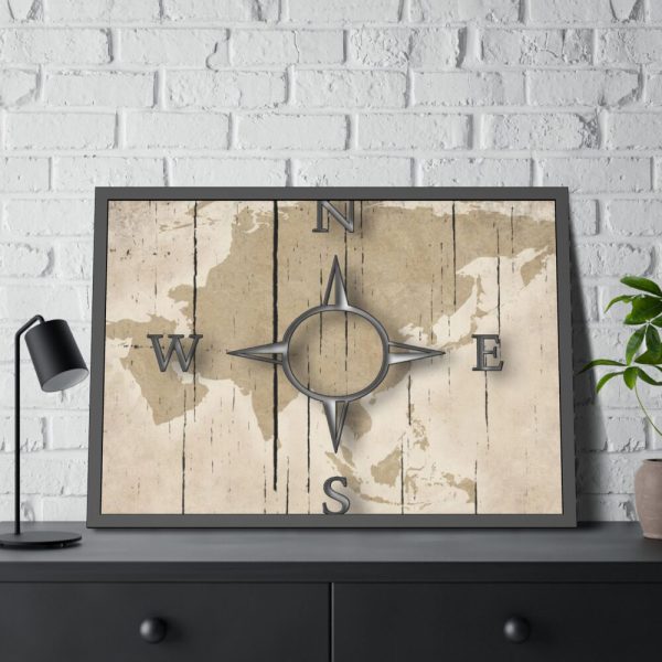 93855-556.jpg Compass Framed Poster