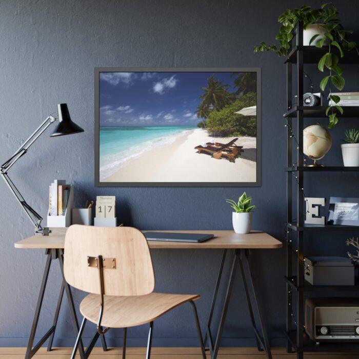 Tropical Beach, Trees, Shoreline in Summer Framed Poster - Image 7