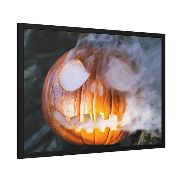 93855-61.jpg Carved Halloween Pumpkin With Smoke Framed Poster