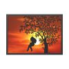 93855-621.jpg Sunset Girl Swing Silhouette Framed Poster