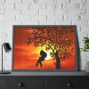 93855-624.jpg Sunset Girl Swing Silhouette Framed Poster