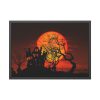 Halloween Mansion and Moon Framed Poster
