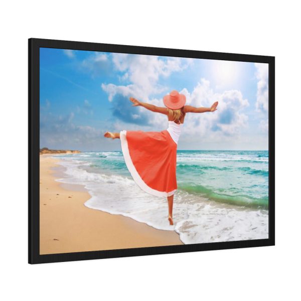93855-651.jpg Woman Dance Beach Happy Framed Poster