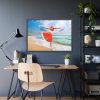 93855-652.jpg Woman Dance Beach Happy Framed Poster