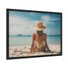 Young Woman On The Beach Framed Poster