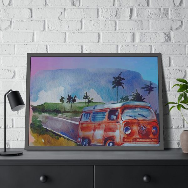 Vintage Hawaiian Bus Framed Poster