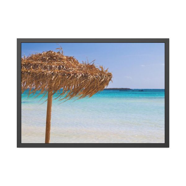 Parasol On The Beach Framed Poster