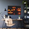Halloween Pumpkin With Candles Inside Framed Poster