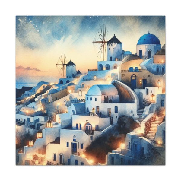 101419-121.jpg Oia Village in Santorini at Night Standard Canvas