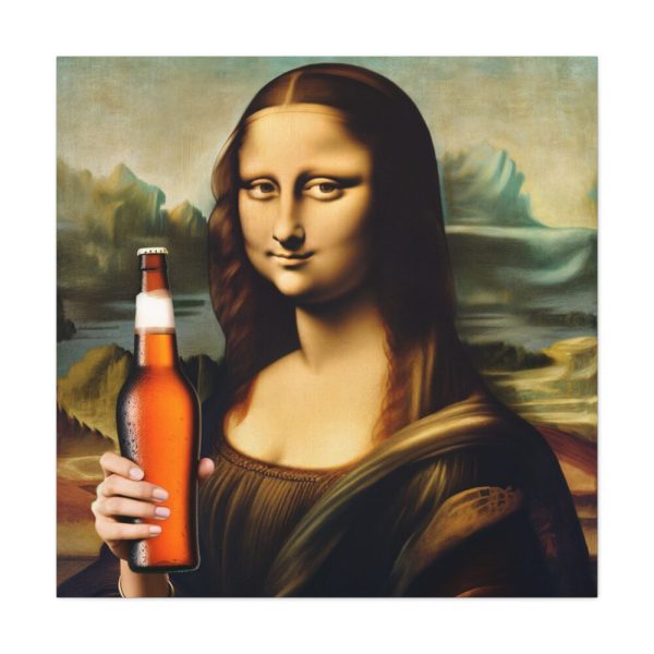 101419-176.jpg Mona Lisa Holding Beer Standard Canvas