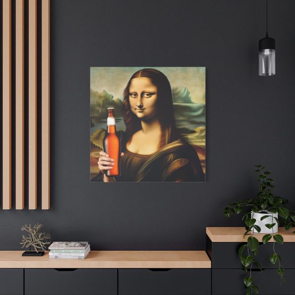101419-178.jpg Mona Lisa Holding Beer Standard Canvas