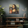 101419-179.jpg Mona Lisa Holding Beer Standard Canvas