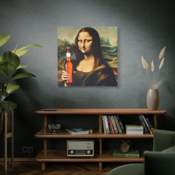 101419-179.jpg Mona Lisa Holding Beer Standard Canvas