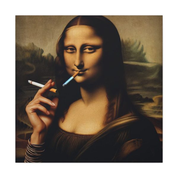101419-186.jpg Mona Lisa Casually Smoking Cigarette Standard Canvas