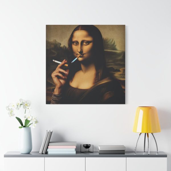101419-187.jpg Mona Lisa Casually Smoking Cigarette Standard Canvas