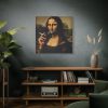 101419-189.jpg Mona Lisa Casually Smoking Cigarette Standard Canvas