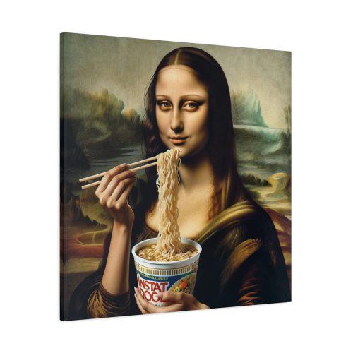 101419-190.jpg Mona Lisa Eating Instant Noodles Standard Canvas