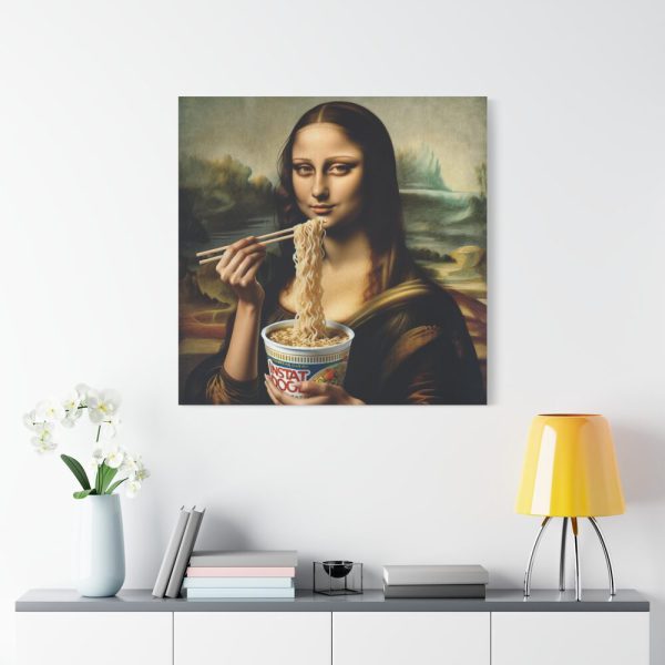 101419-192.jpg Mona Lisa Eating Instant Noodles Standard Canvas