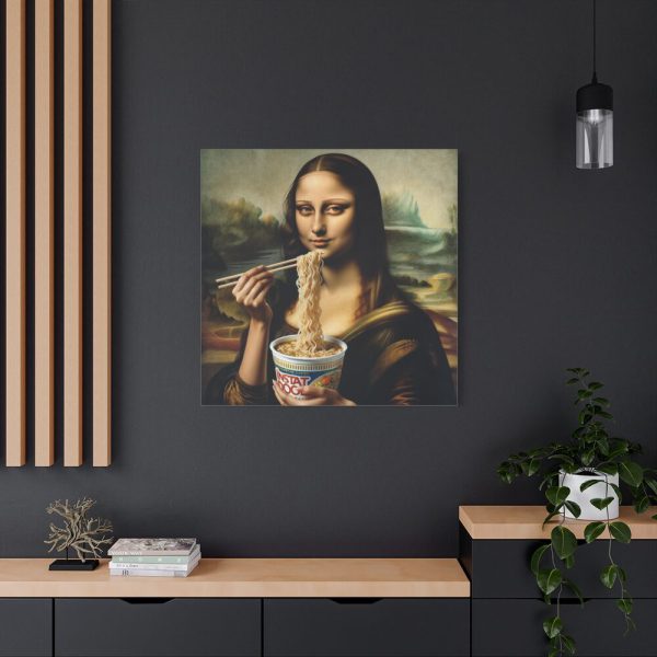 101419-193.jpg Mona Lisa Eating Instant Noodles Standard Canvas