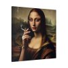 101419-195.jpg Young Girl like Mona Lisa Casually Smoking Cigarette Standard Canvas
