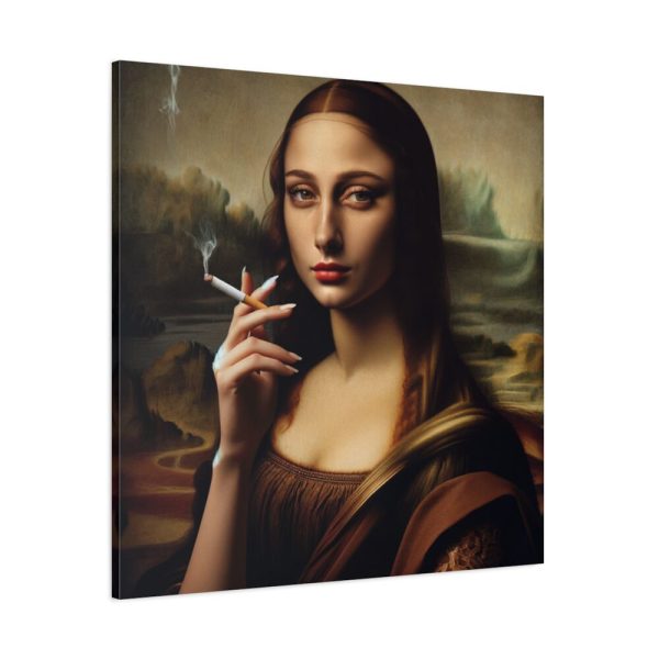 101419-195.jpg Young Girl like Mona Lisa Casually Smoking Cigarette Standard Canvas