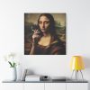 101419-197.jpg Young Girl like Mona Lisa Casually Smoking Cigarette Standard Canvas