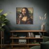 101419-199.jpg Young Girl like Mona Lisa Casually Smoking Cigarette Standard Canvas