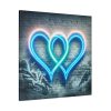 101419-210.jpg Two Interlocking Neon Hearts in a Graffiti Style Standard Canvas