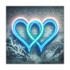 101419-211.jpg Two Interlocking Neon Hearts in a Graffiti Style Standard Canvas