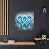 101419-213.jpg Two Interlocking Neon Hearts in a Graffiti Style Standard Canvas