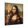 101419-235.jpg Mona Lisa Raising Index Finger With Fire Standard Canvas