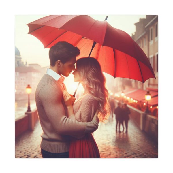 101419-266.jpg Couple Embracing Under Red Umbrella Standard Canvas