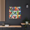 Nine Colorful Painted Hearts Standard Canvas