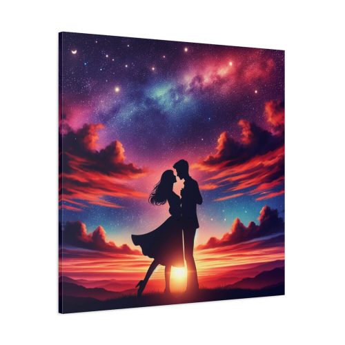 Romantic Silhouettes of a Couple Standard Canvas