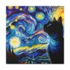 101419-331.jpg Cat Looking up at Swirling Night Sky Standard Canvas