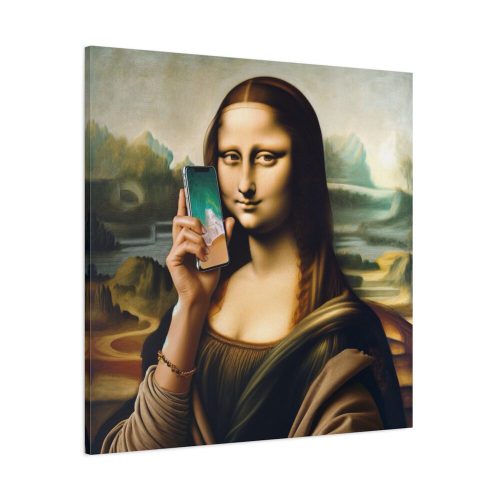 101419-335.jpg Mona Lisa Talking on a Smartphone Standard Canvas