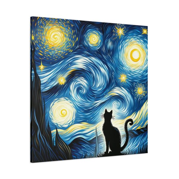 101419-340.jpg Black Cat Silhouetted Against a Night Sky Standard Canvas