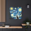 101419-343.jpg Black Cat Silhouetted Against a Night Sky Standard Canvas