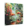 Two Flamingo Birds in Lush Tropical Standard Canvas
