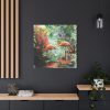 Two Flamingo Birds in Lush Tropical Standard Canvas