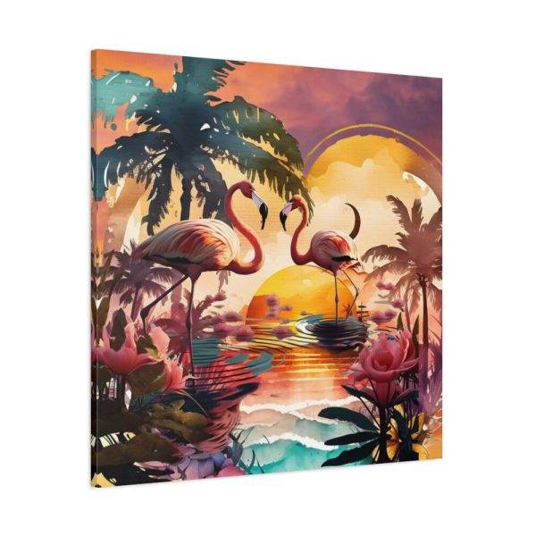 Two Tropical Flamingos Standard Canvas