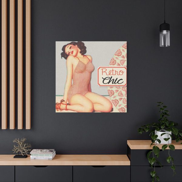101419-58.jpg Retro Pin-up Lady Art Collag Standard Canvas
