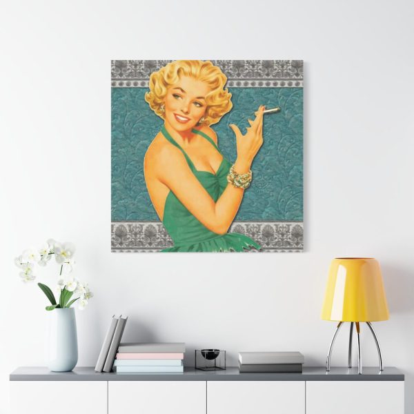 101419-62.jpg Retro Smoking Lady Standard Canvas