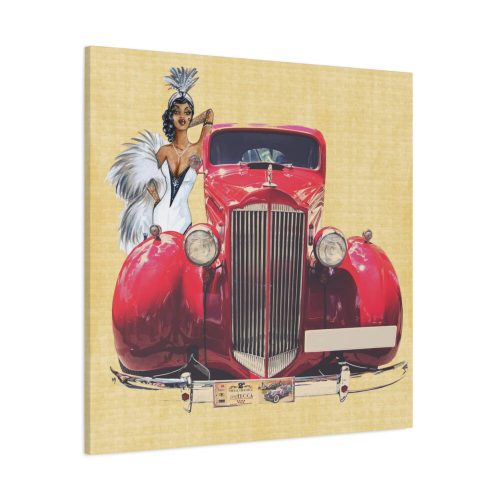 Car And Woman Vintage Standard Canvas